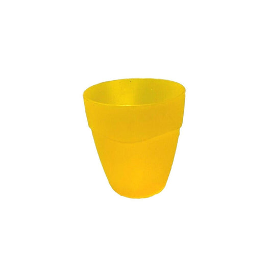 1 Vintage 3.75" Yellow Plastic Tumbler Cup Glass