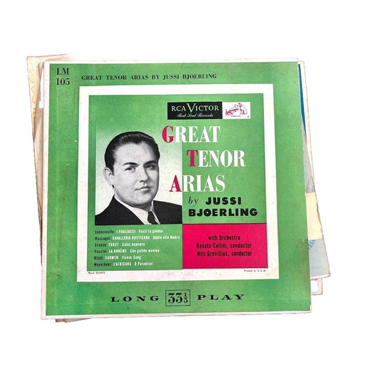 "Great Tenor Arias"-By Jussi Bjoerling LM105 RCA Victor 10" Vinyl Lp Record